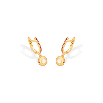 Aura Disc Gold Hoops & Huggies Earrings for Women