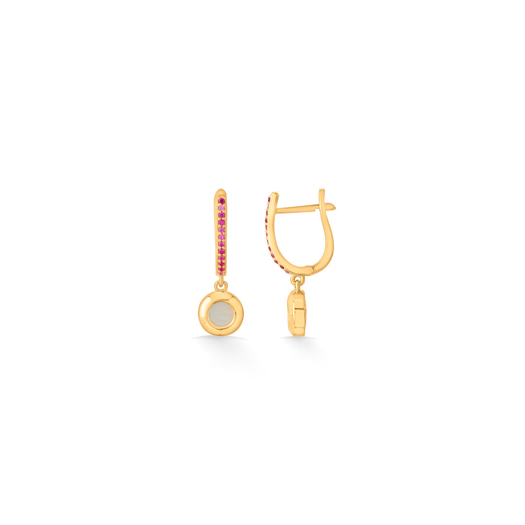 Aura Disc Gold Hoops & Huggies Earrings for Women