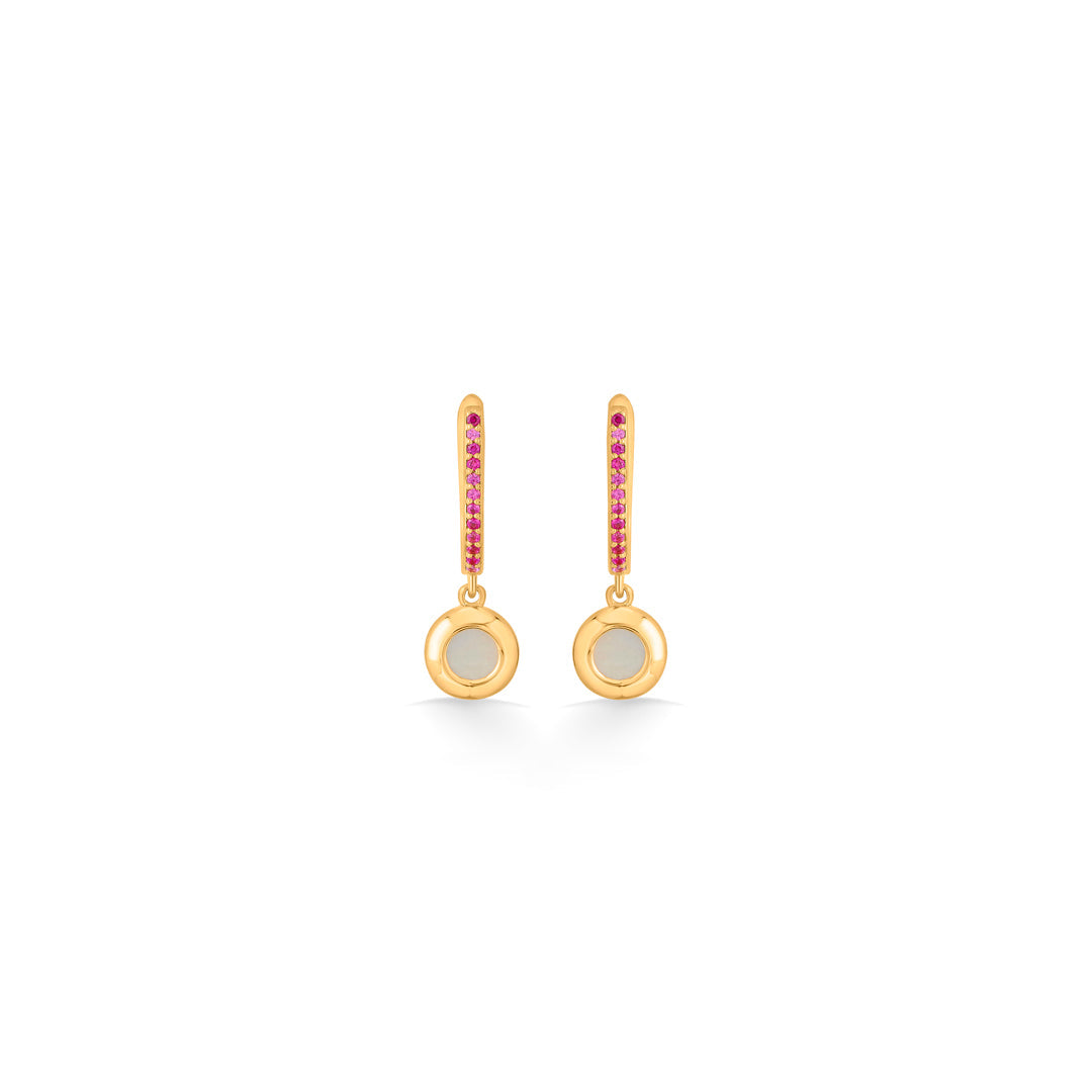 Aura Disc Gold Hoops & Huggies Earrings for Women