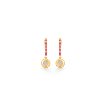 Aura Disc Gold Hoops & Huggies Earrings for Women