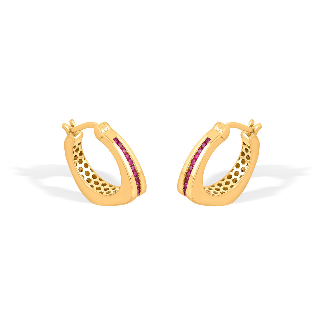 Coral Shine Gold Hoops & Huggies Earrings for Women
