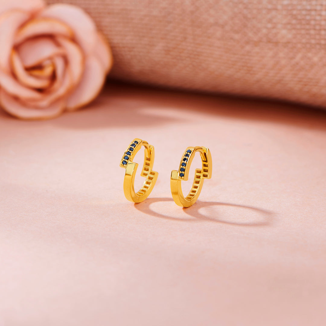 Lunar Drift Gold Hoops & Huggies Earrings for Women
