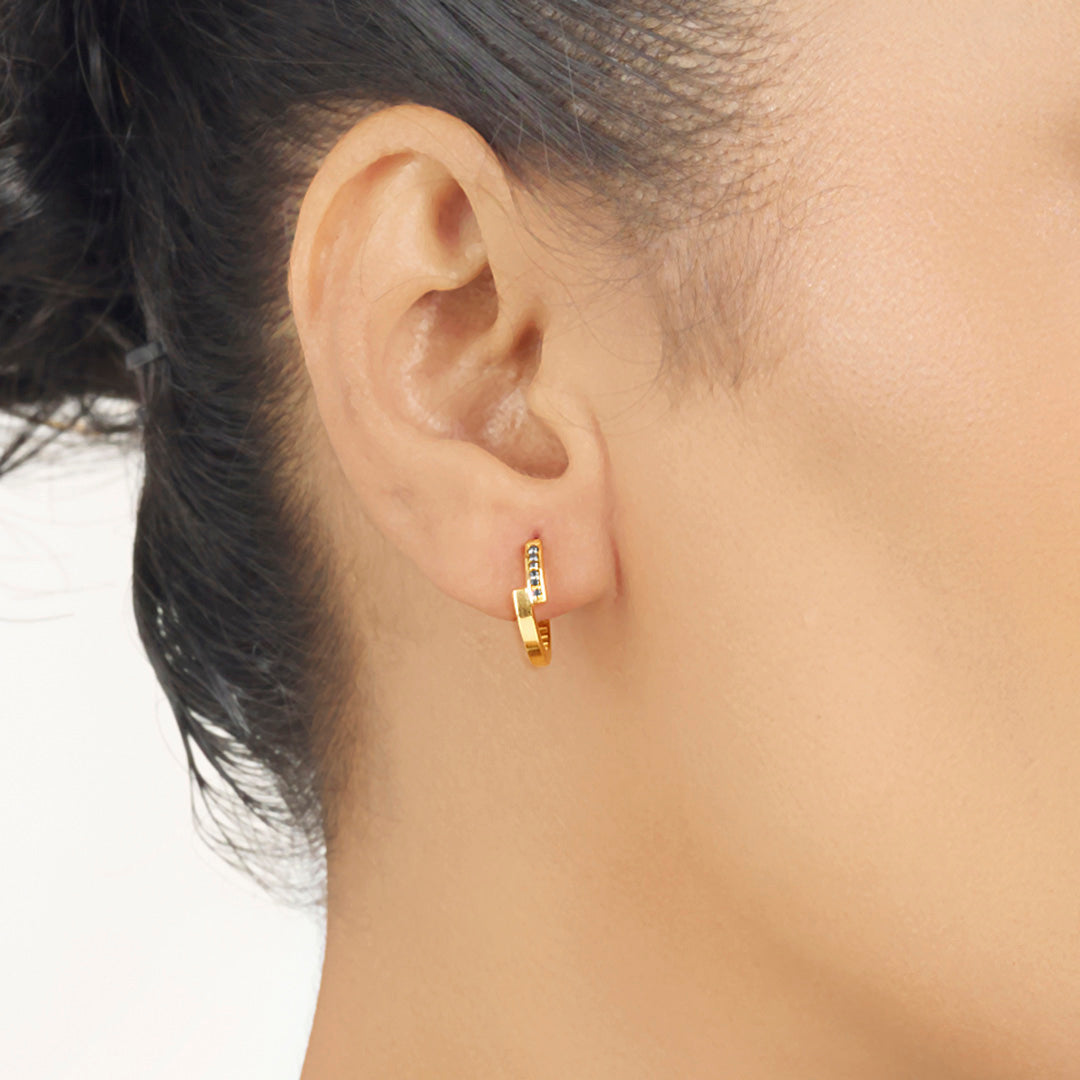 Lunar Drift Gold Hoops & Huggies Earrings for Women