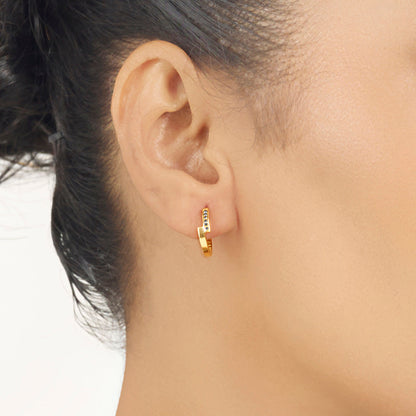 Lunar Drift Gold Hoops & Huggies Earrings for Women