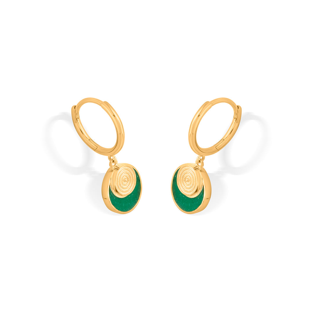 Emerald Bloom Gold Hoops & Huggies Earrings for Women