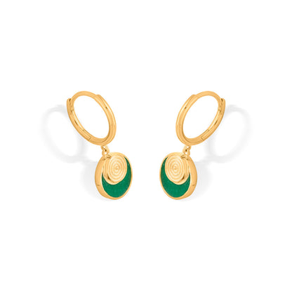Emerald Bloom Gold Hoops & Huggies Earrings for Women