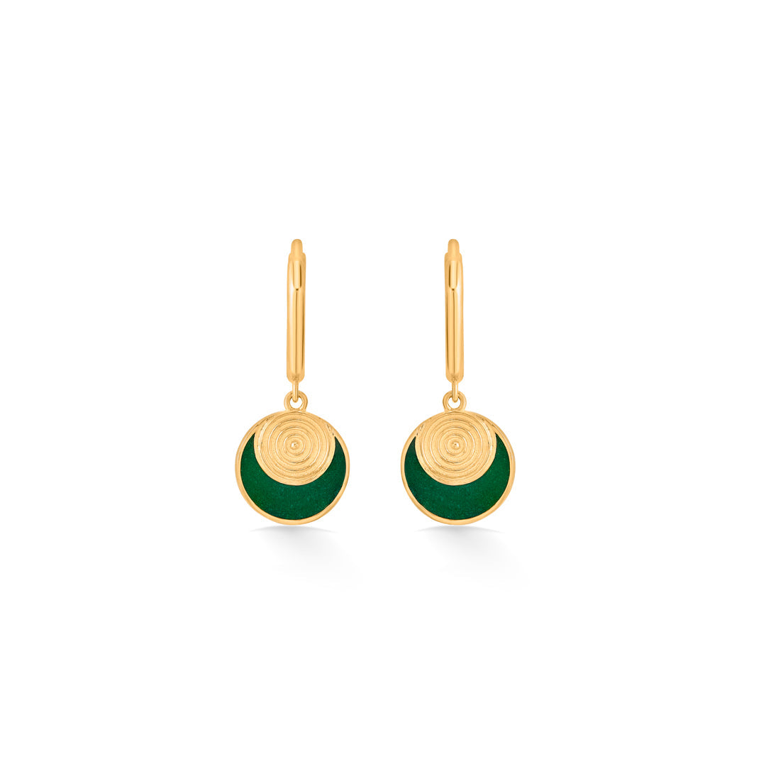 Emerald Bloom Gold Hoops & Huggies Earrings for Women
