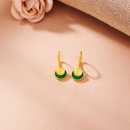 Emerald Bloom Gold Hoops & Huggies Earrings for Women