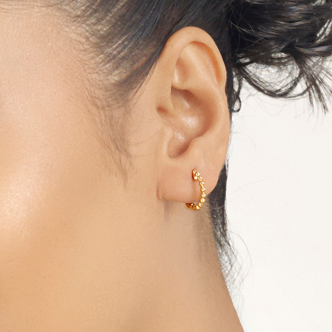 Texture Shine Gold Hoops & Huggies Earrings for Women