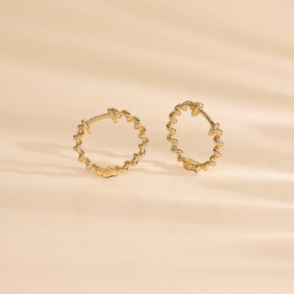 Halo Wreath Gold Hoops & Huggies Earrings for Women
