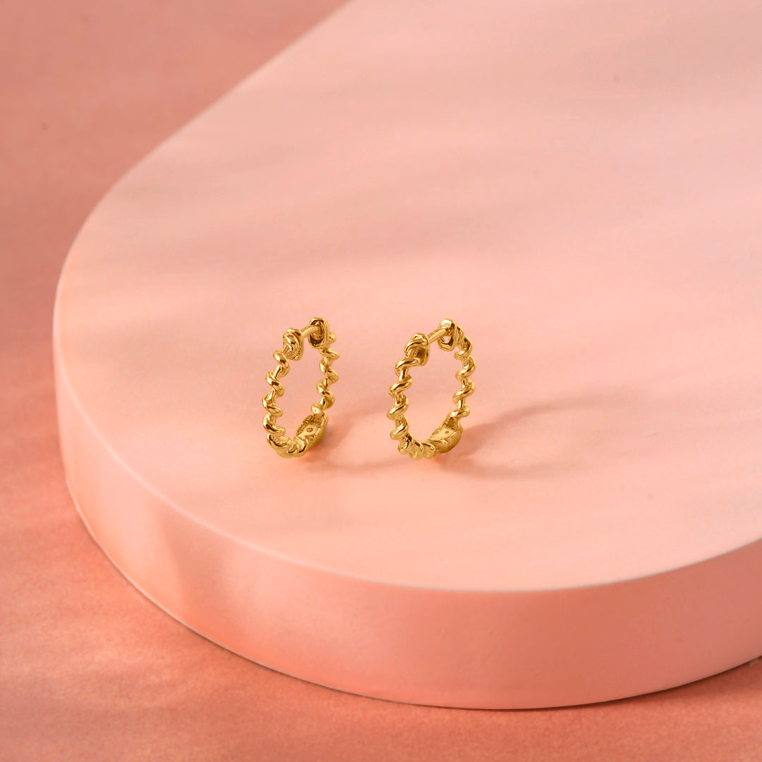 Halo Wreath Gold Hoops & Huggies Earrings for Women