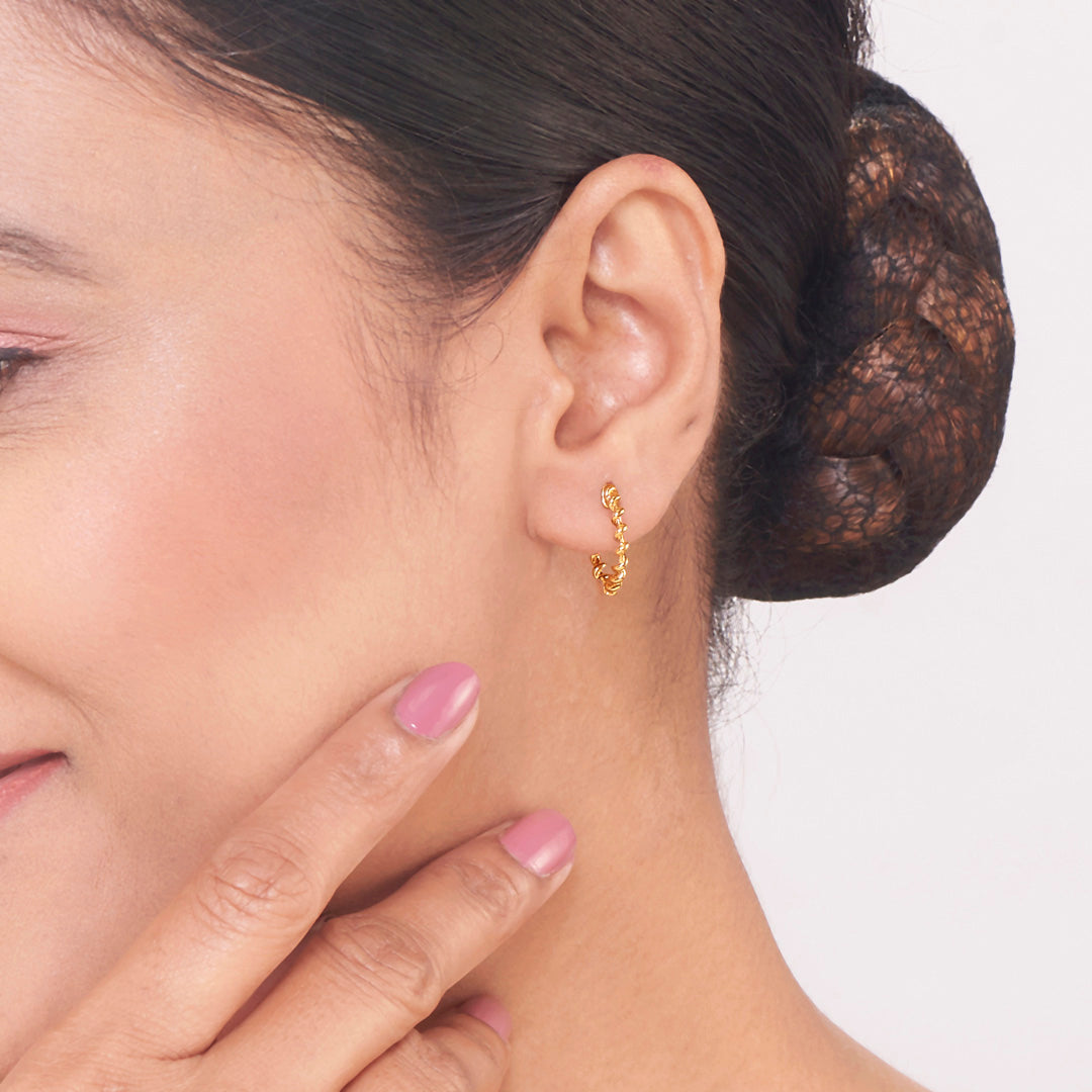 Halo Wreath Gold Hoops & Huggies Earrings for Women
