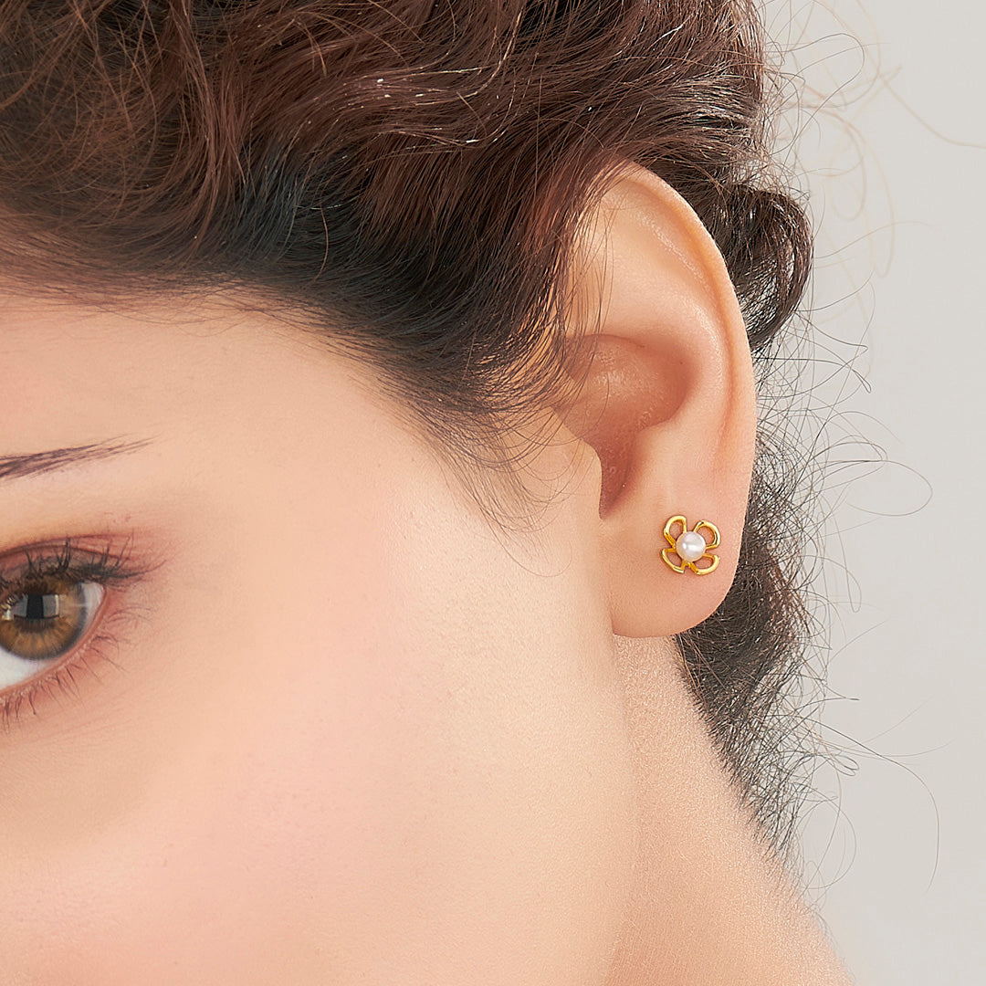 Bloom Bud Gold Kids Stud Earrings
