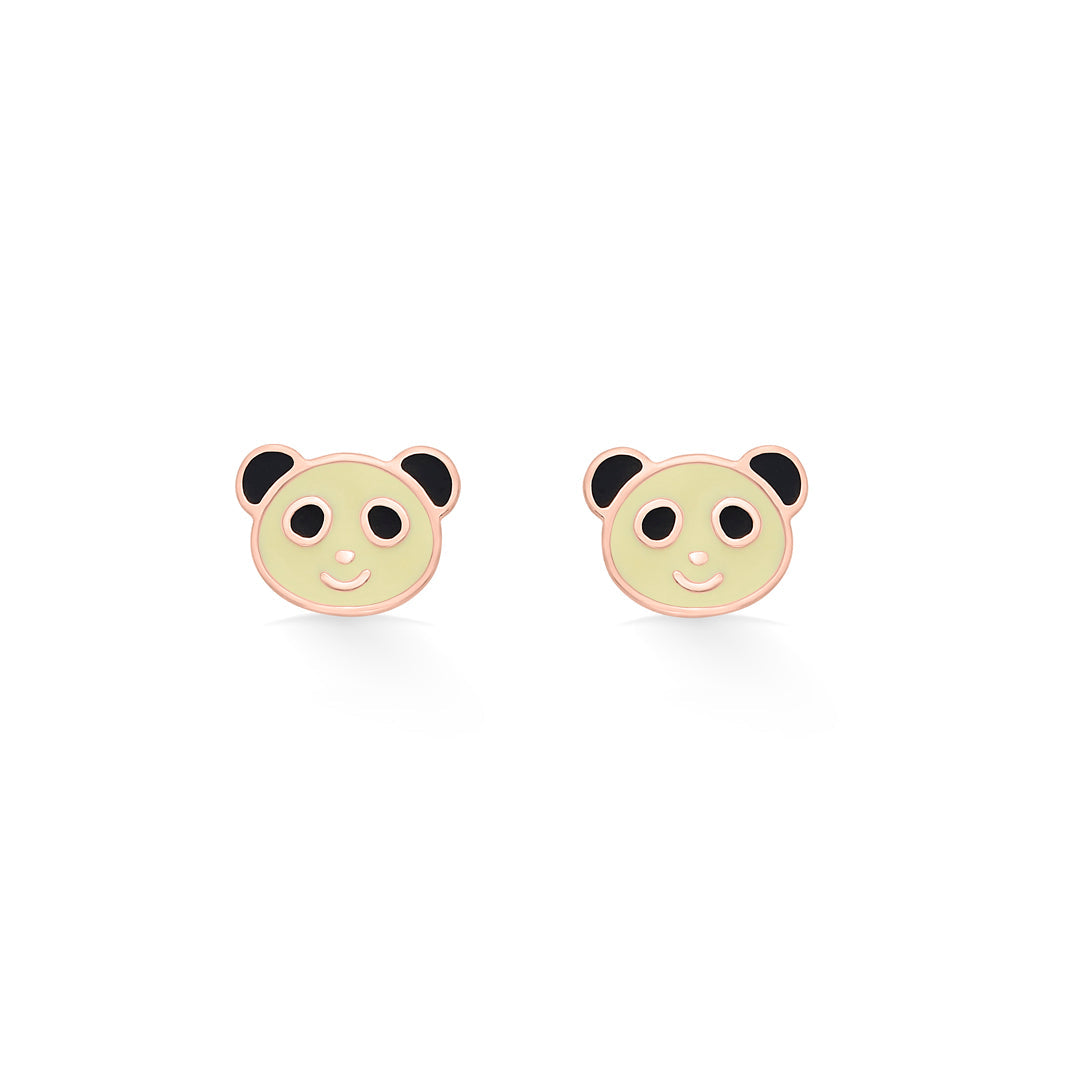Playful Panda Gold Kids Stud Earrings