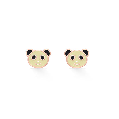 Playful Panda Gold Kids Stud Earrings