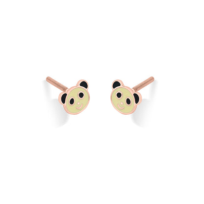 Playful Panda Gold Kids Stud Earrings