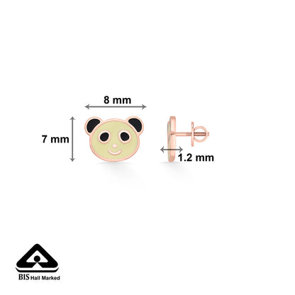 Playful Panda Gold Kids Stud Earrings