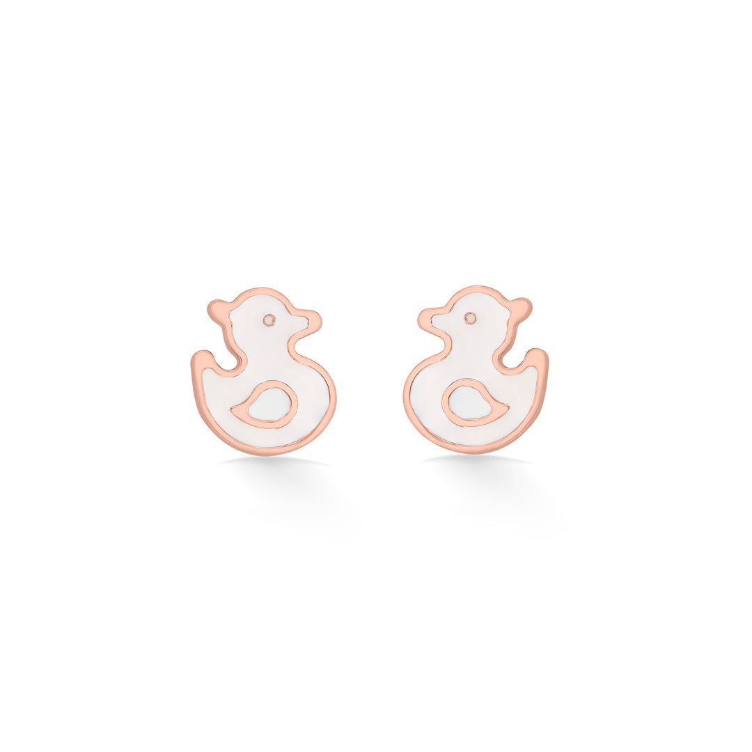 Happy Duck Gold Kids Stud Earrings