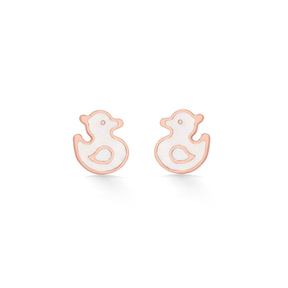 Happy Duck Gold Kids Stud Earrings