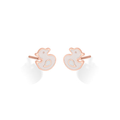 Happy Duck Gold Kids Stud Earrings