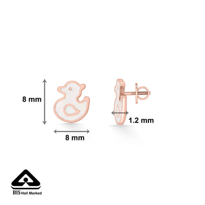 Happy Duck Gold Kids Stud Earrings
