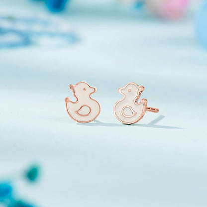 Happy Duck Gold Kids Stud Earrings