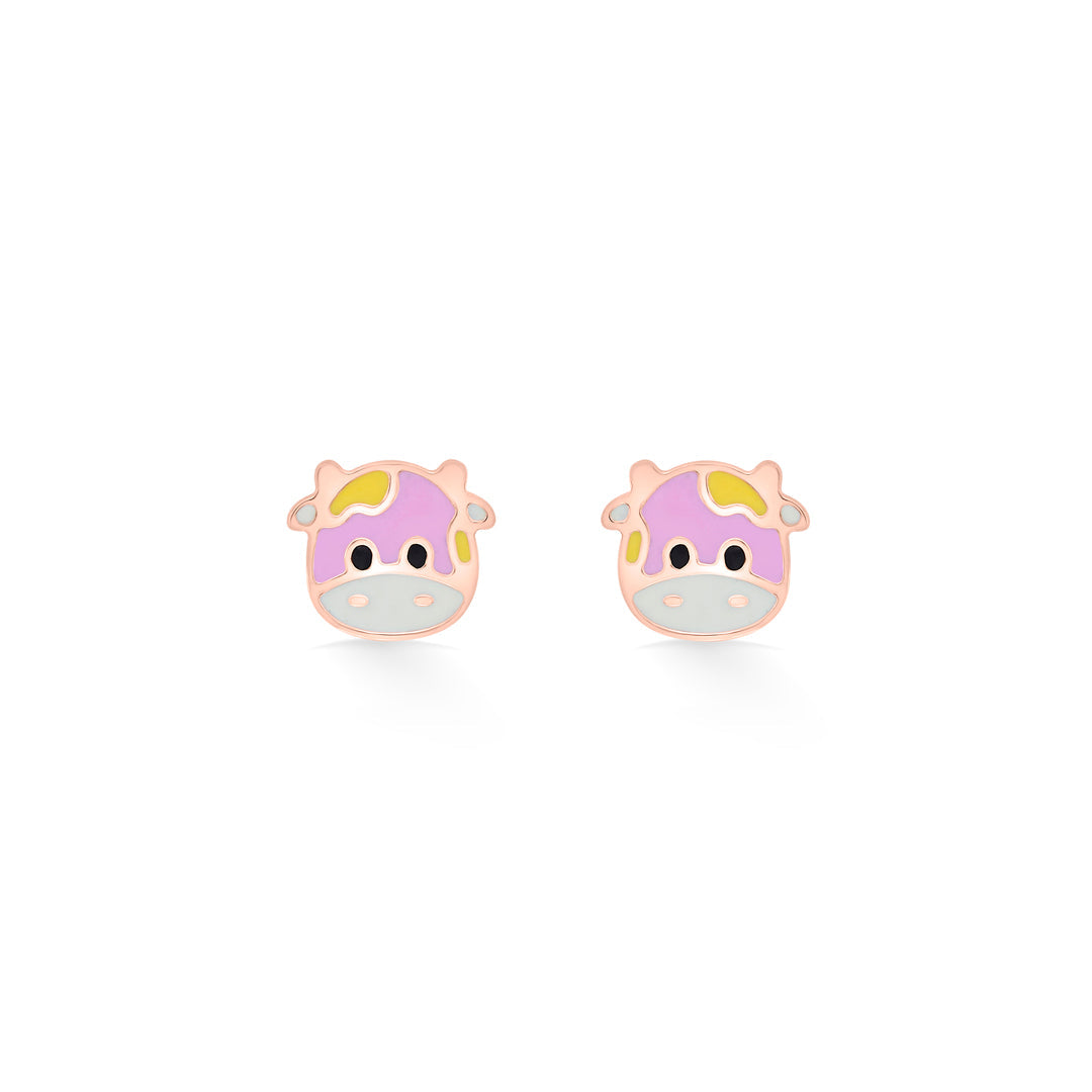 Cuddly Cow Gold Kids Stud Earrings