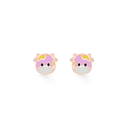 Cuddly Cow Gold Kids Stud Earrings