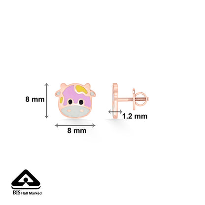 Cuddly Cow Gold Kids Stud Earrings