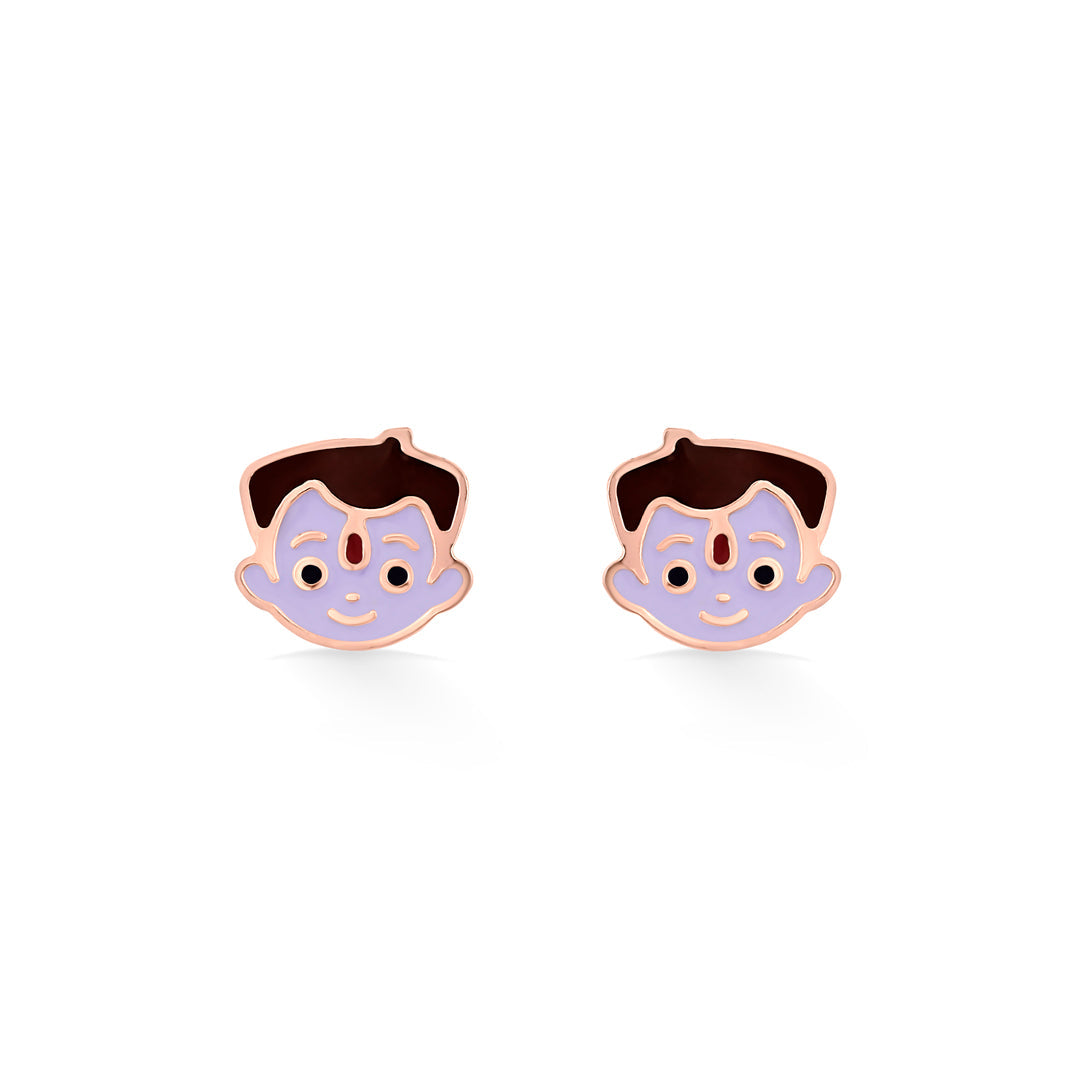 Mighty Hero Gold Kids Stud Earrings