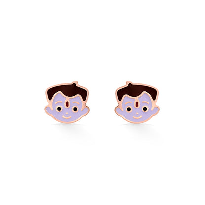 Mighty Hero Gold Kids Stud Earrings
