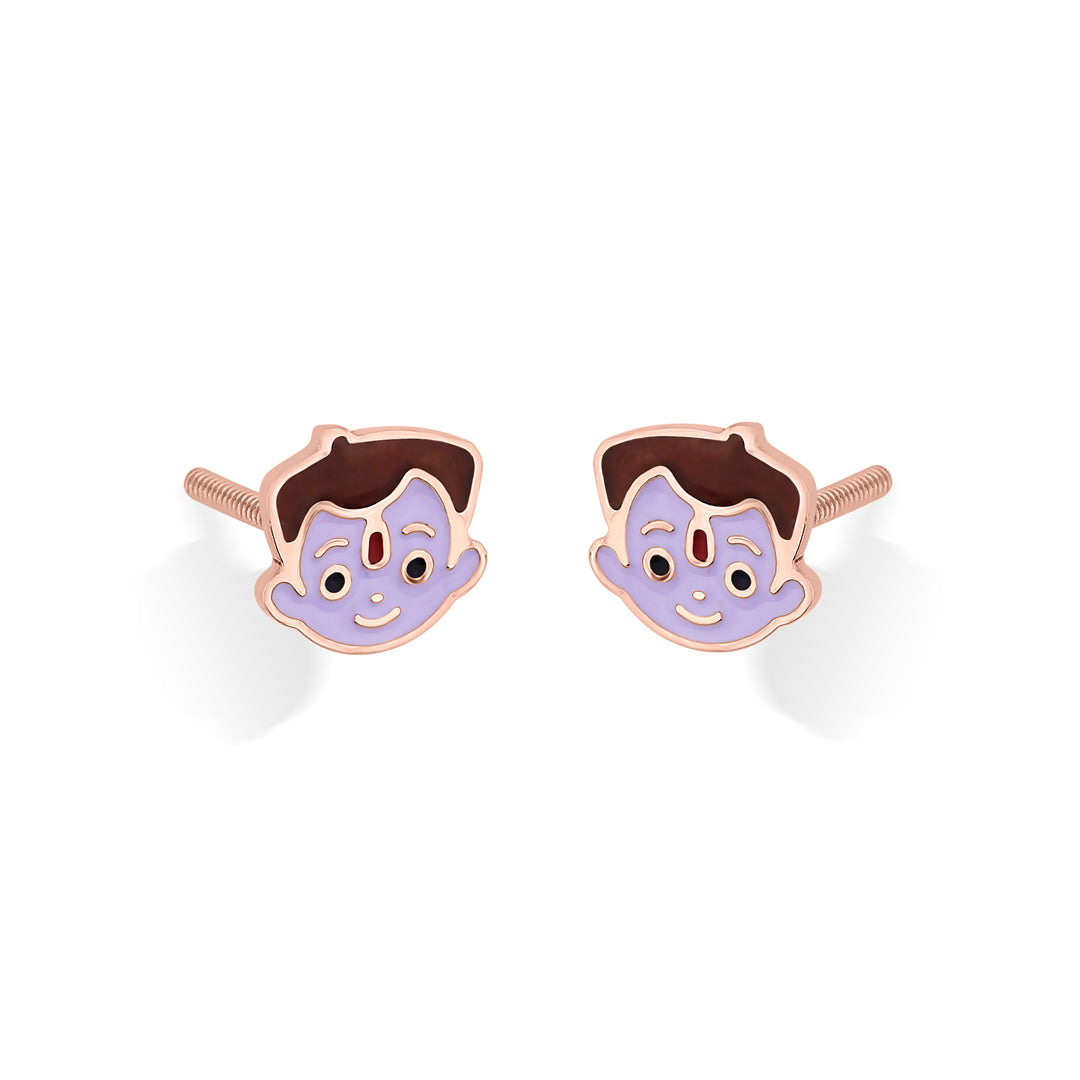 Mighty Hero Gold Kids Stud Earrings
