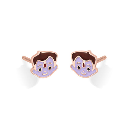 Mighty Hero Gold Kids Stud Earrings
