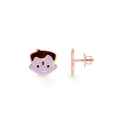 Mighty Hero Gold Kids Stud Earrings