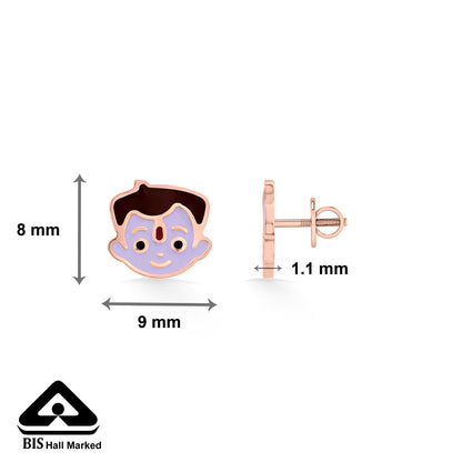Mighty Hero Gold Kids Stud Earrings