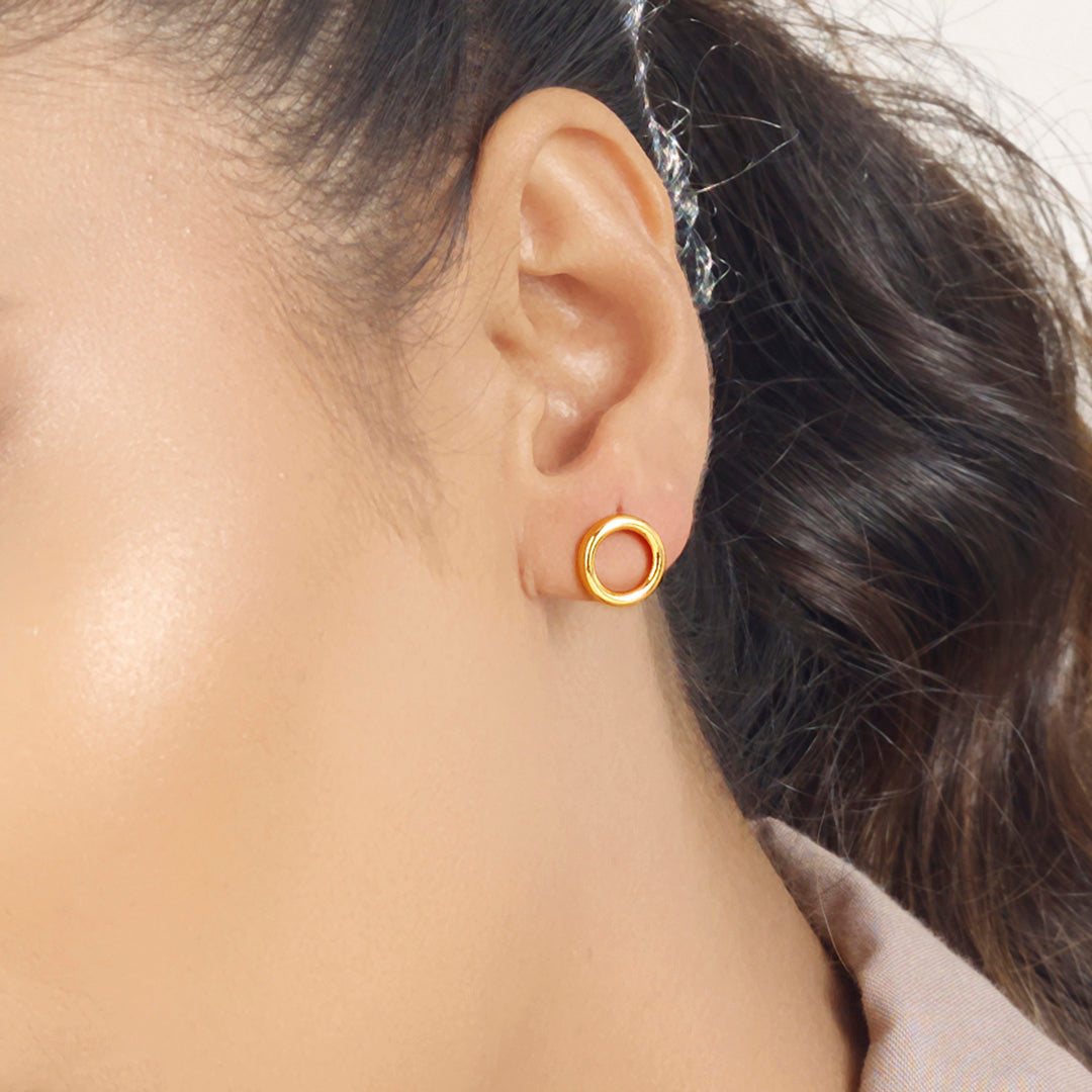 Solar Muse Gold Stud Earrings for Women