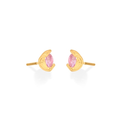 Rosé Outline Gold Stud Earrings for Women