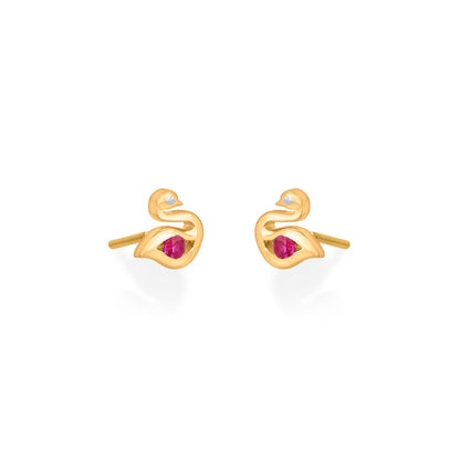 Whisper Wings Gold Stud Earrings for Women