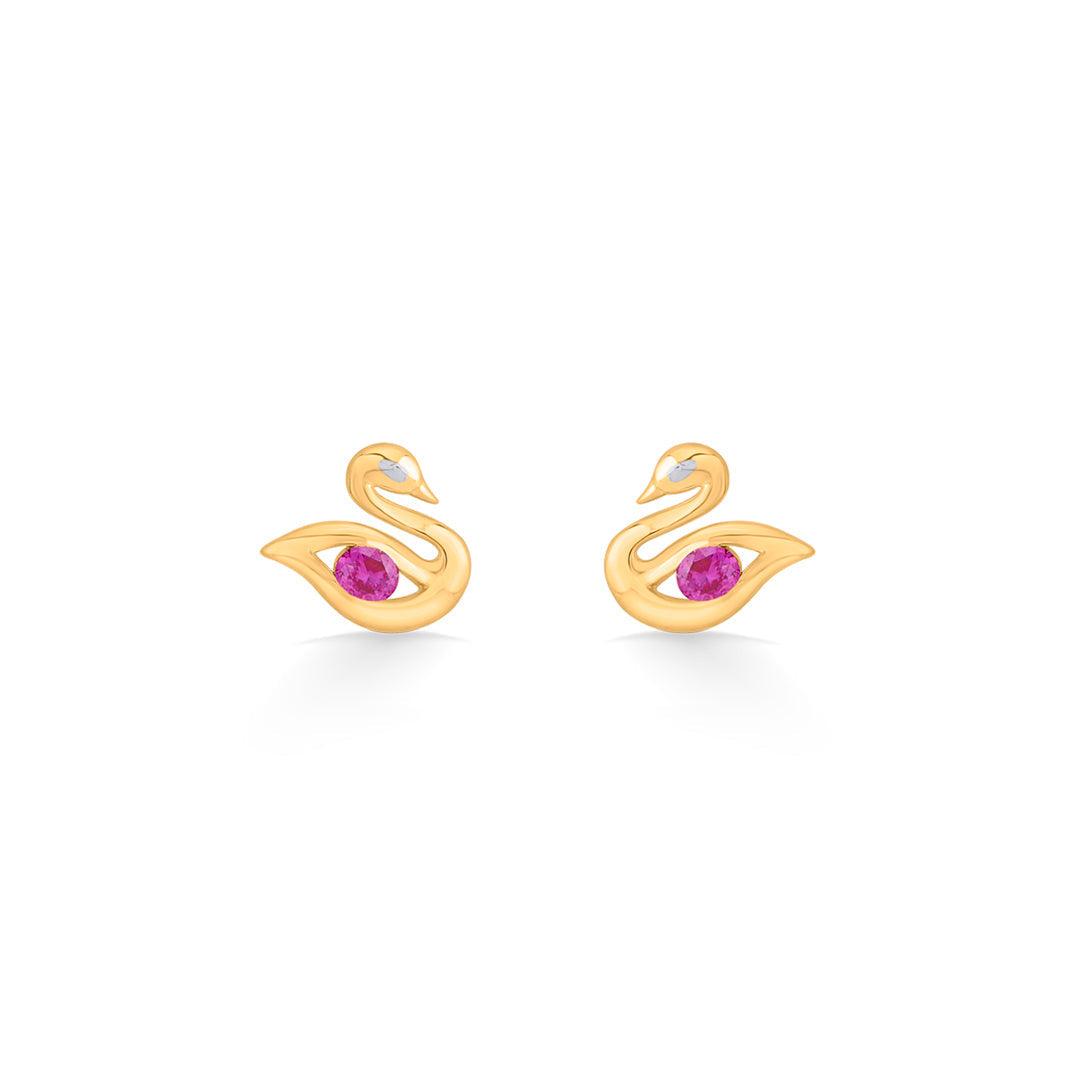 Whisper Wings Gold Stud Earrings for Women