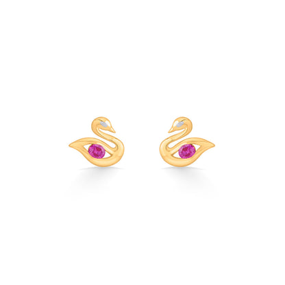 Whisper Wings Gold Stud Earrings for Women