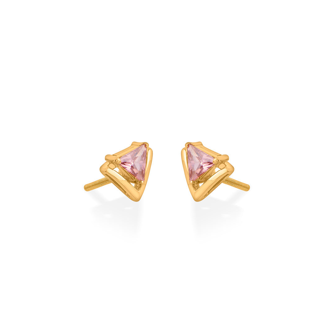 Rosé Prism Gold Stud Earrings for Women