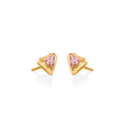 Rosé Prism Gold Stud Earrings for Women