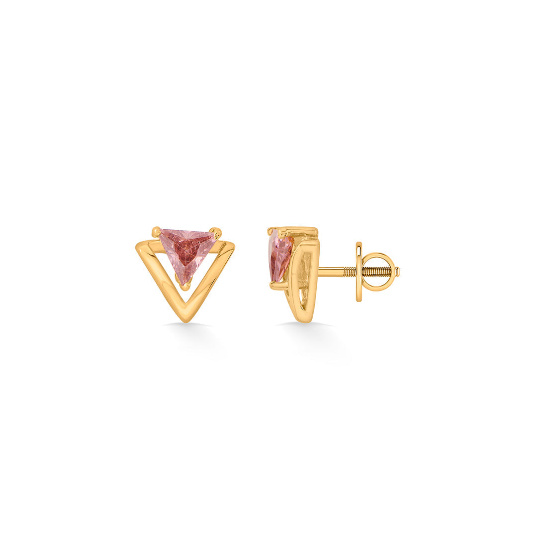 Rosé Prism Gold Stud Earrings for Women
