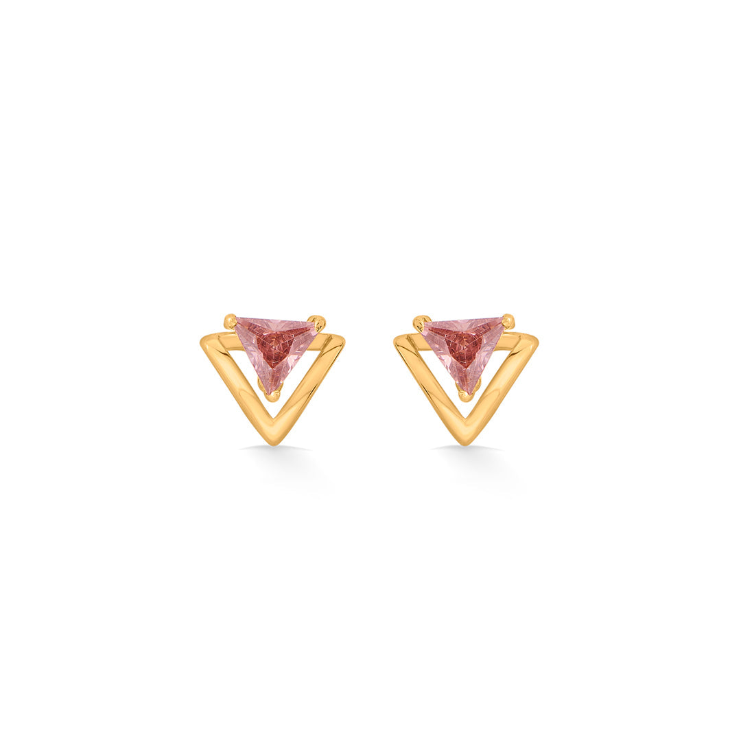 Rosé Prism Gold Stud Earrings for Women