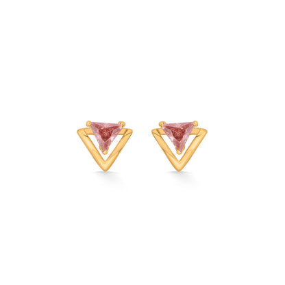 Rosé Prism Gold Stud Earrings for Women