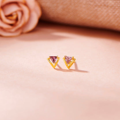 Rosé Prism Gold Stud Earrings for Women
