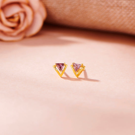 Rosé Prism Gold Stud Earrings for Women