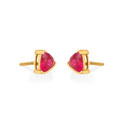 Ruby Rise Gold Stud Earrings for Women