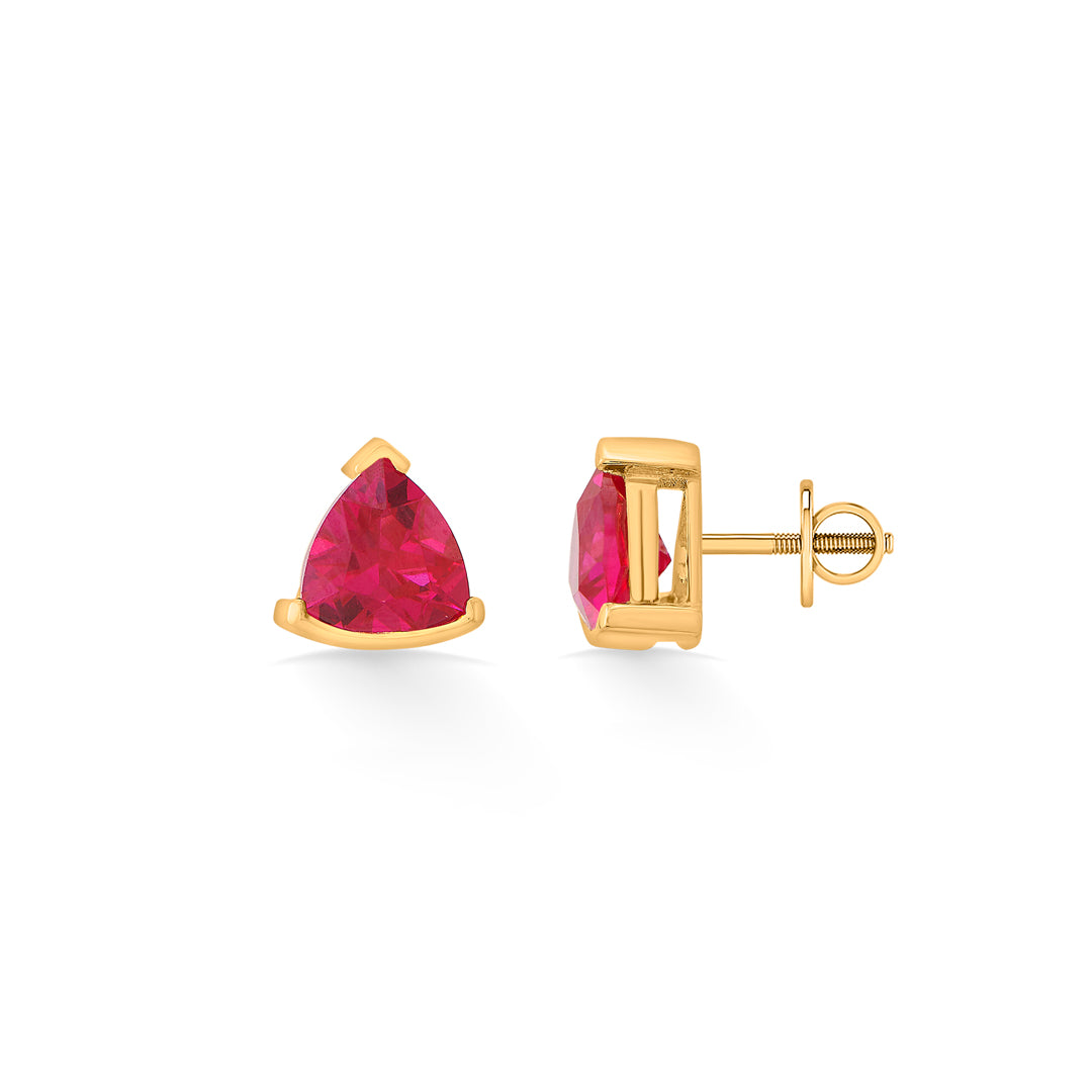 Ruby Rise Gold Stud Earrings for Women
