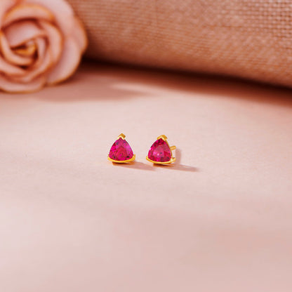 Ruby Rise Gold Stud Earrings for Women